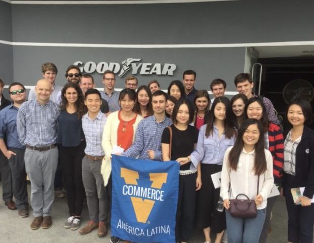 Students holding a banner