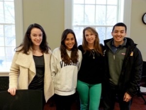 Students smiling at a camera