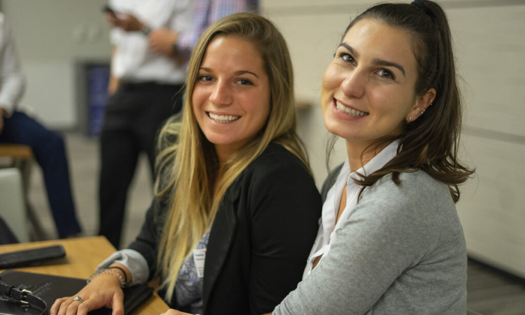 two students visit Capital One