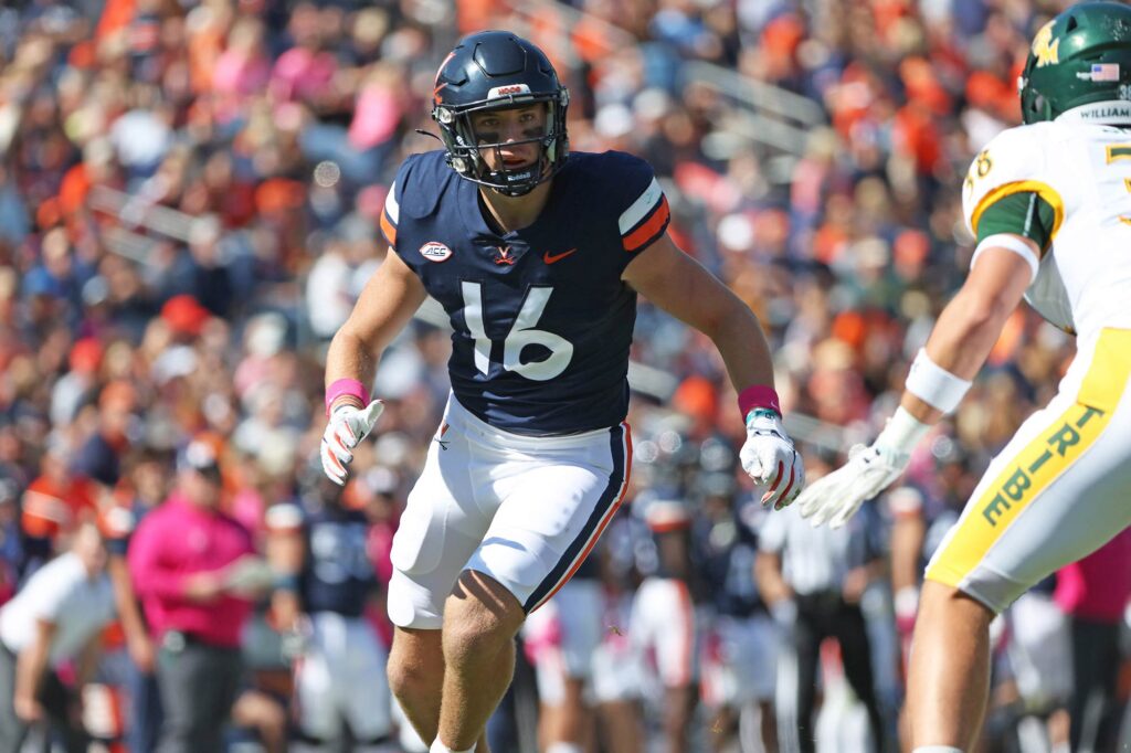 McDonald is “the epitome of a scholar-athlete,” Cavalier Head Football Coach Tony Elliott says. (UVA Athletics photo)