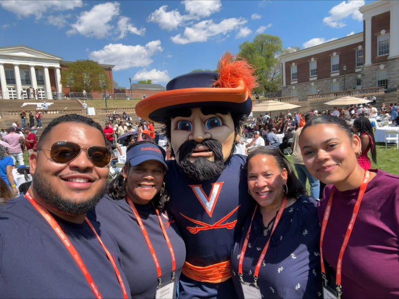 Family photo with Christina’s brother, Andrew, mom, Deborah Rutherford (A&S ’91), and aunt, Delores Edwards Harding (A&S ’91)